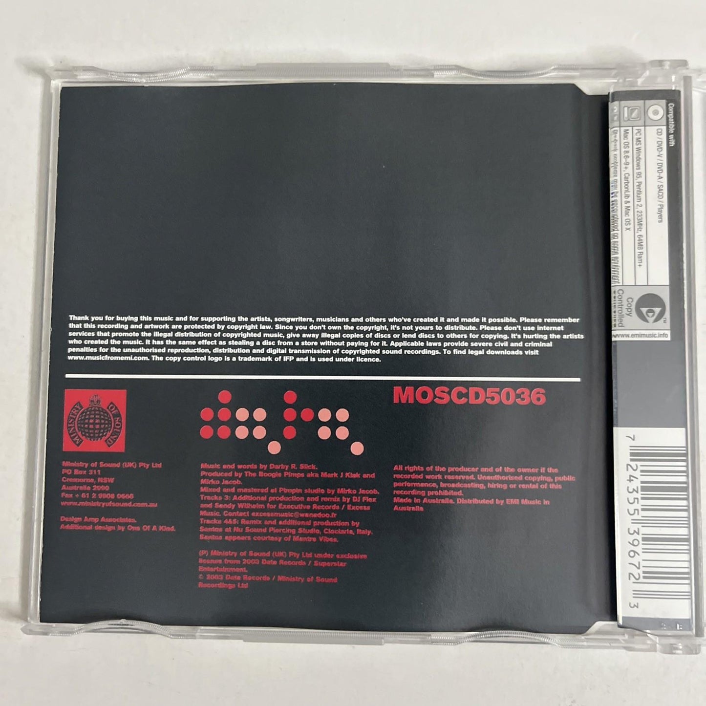 The Boogie Pimps – Somebody To Love (Saltshaker Remix) (CD, 2003) MOSCD5036