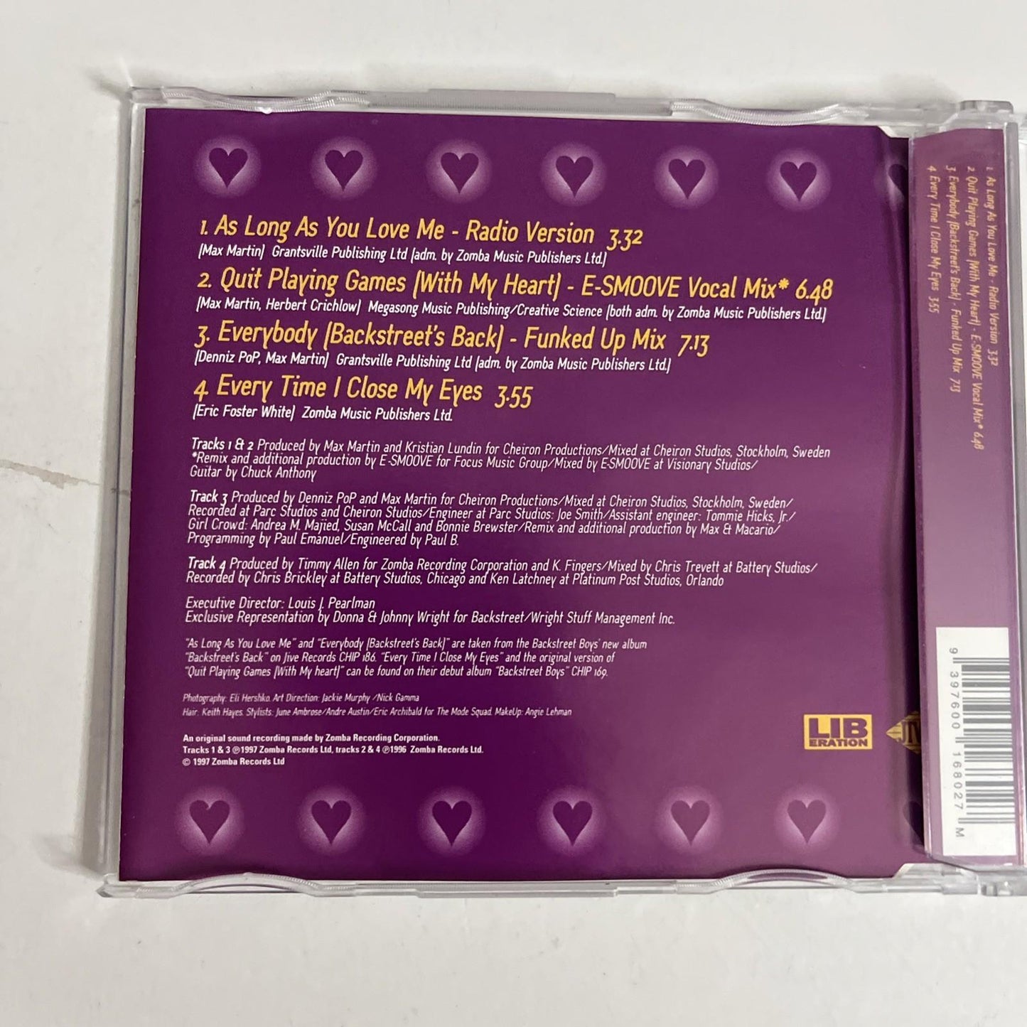 Backstreet Boys – As Long As You Love Me (CD, 1997) Australia MUSH01680.2