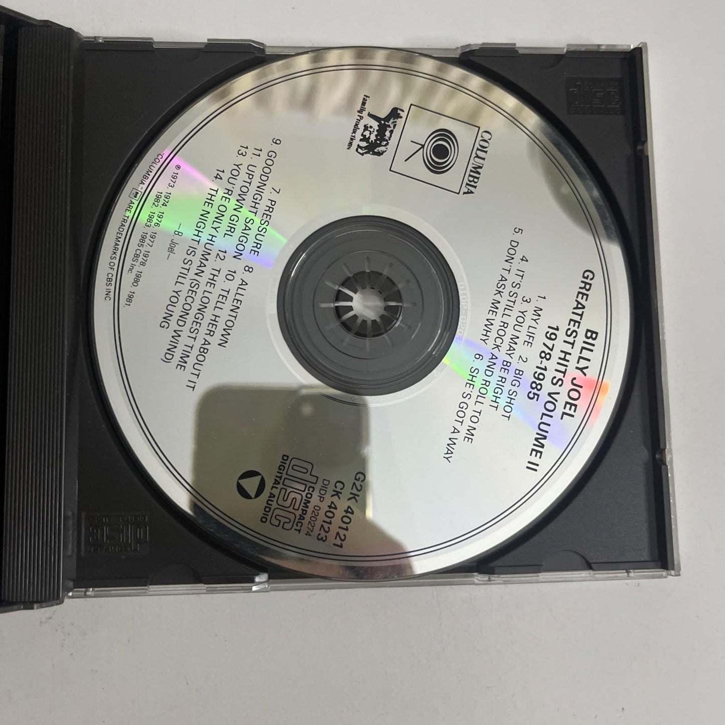 Billy Joel – Greatest Hits Volume I & Volume II (CD, 1985) US 2-Discs G2K 40121