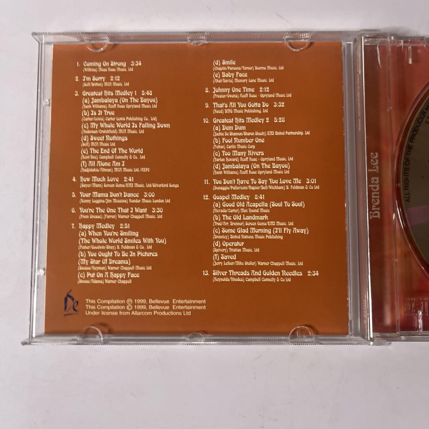 Brenda Lee – Greatest Hits (CD, 1999) Denmark 10316-2