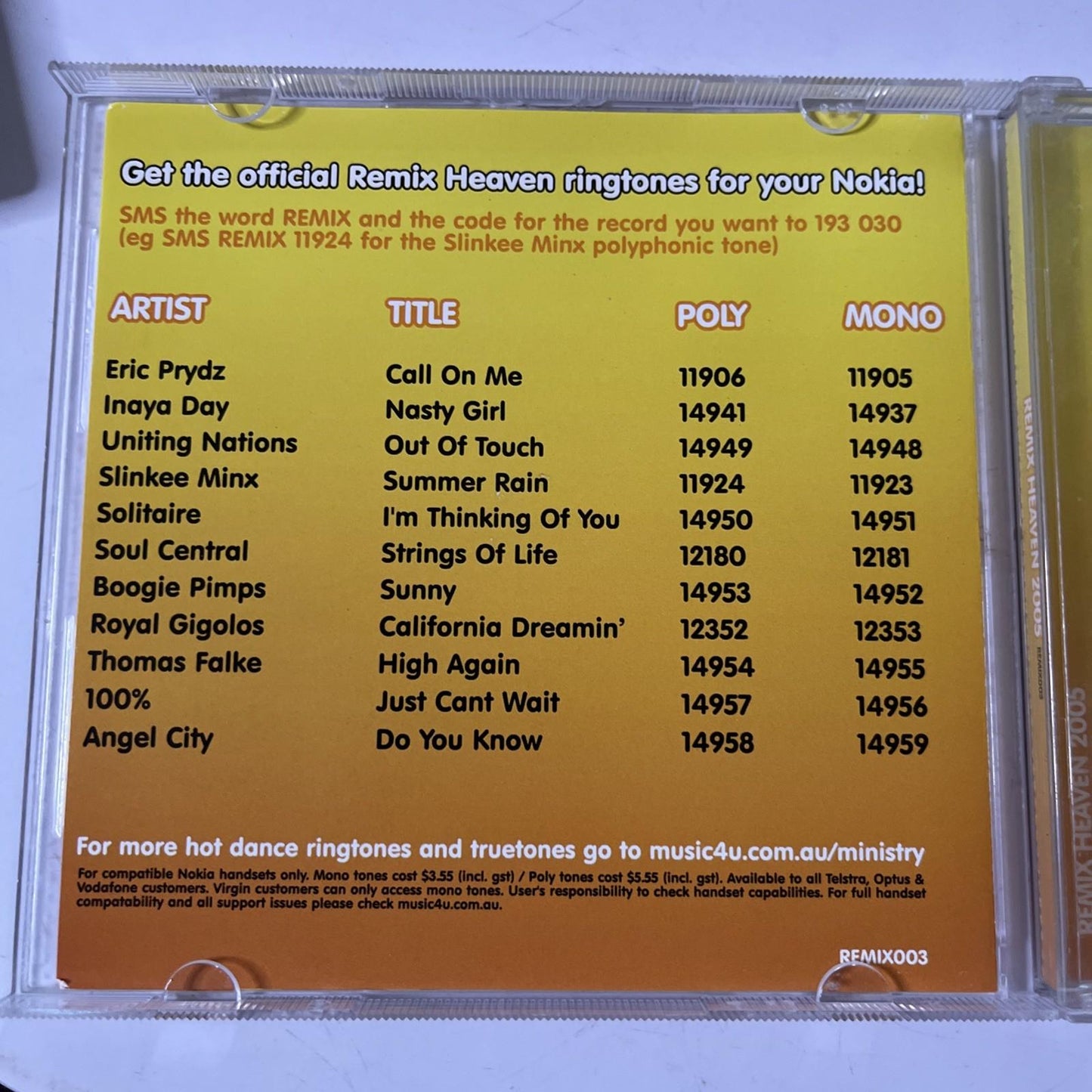 Various – Remix Heaven 2005 (CD, 2005) Australia & New Zealand REMIX003