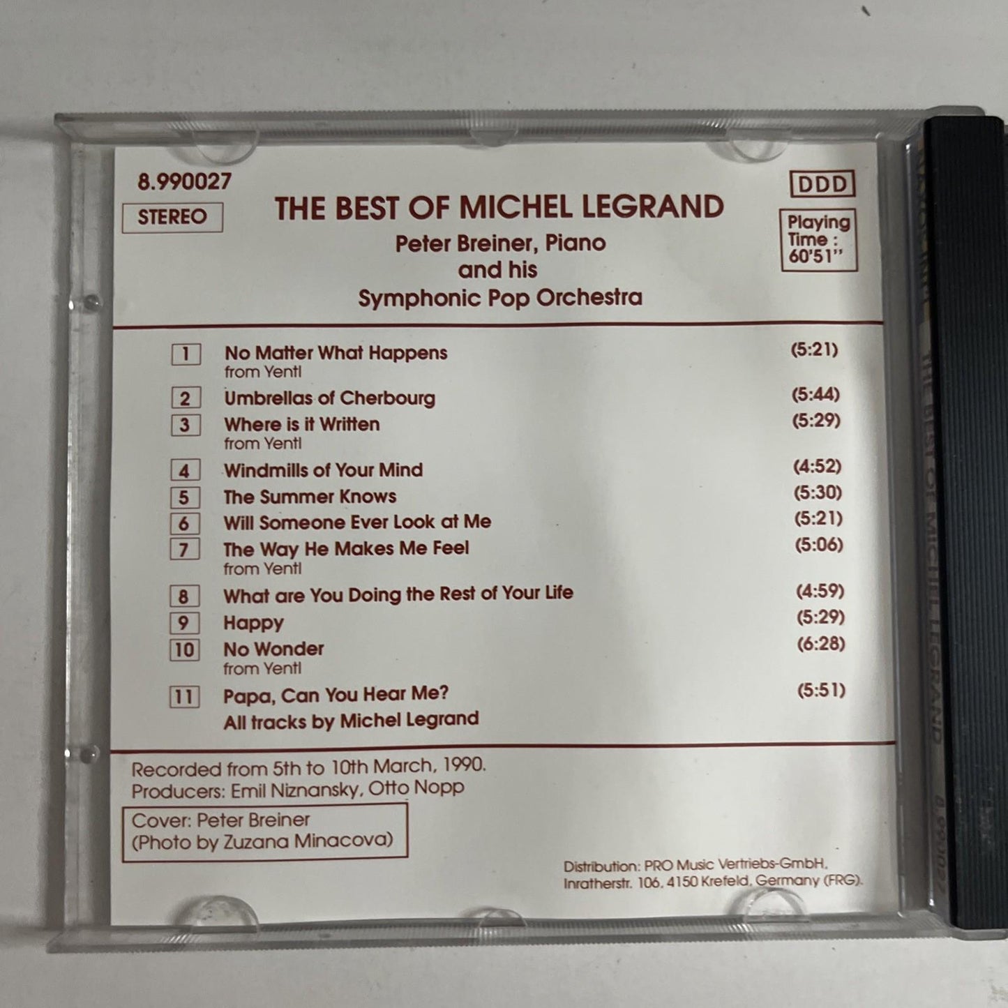 Peter Breiner – The Best Of Michel Legrand (CD, 1990) Germany 8.990027