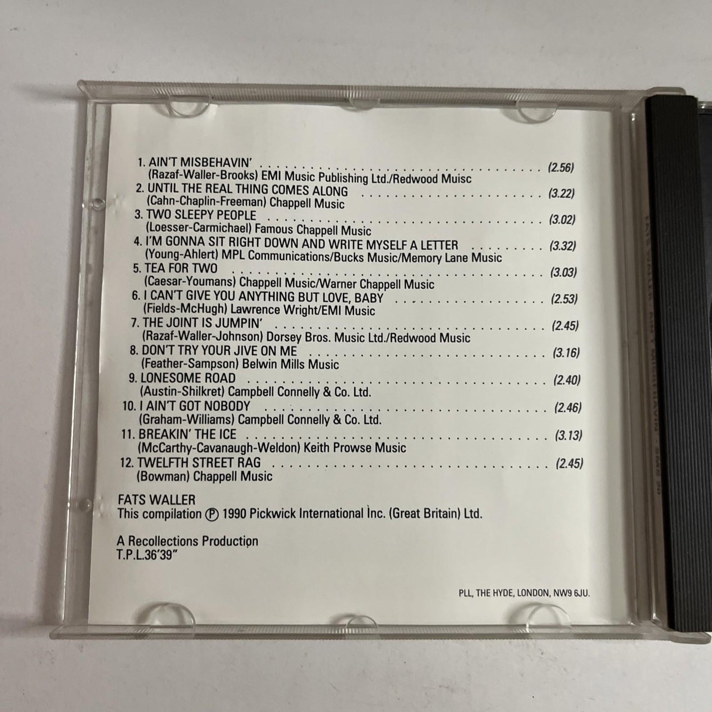 Fats Waller – Ain't Misbehavin' (CD, 1990) UK SMS 20