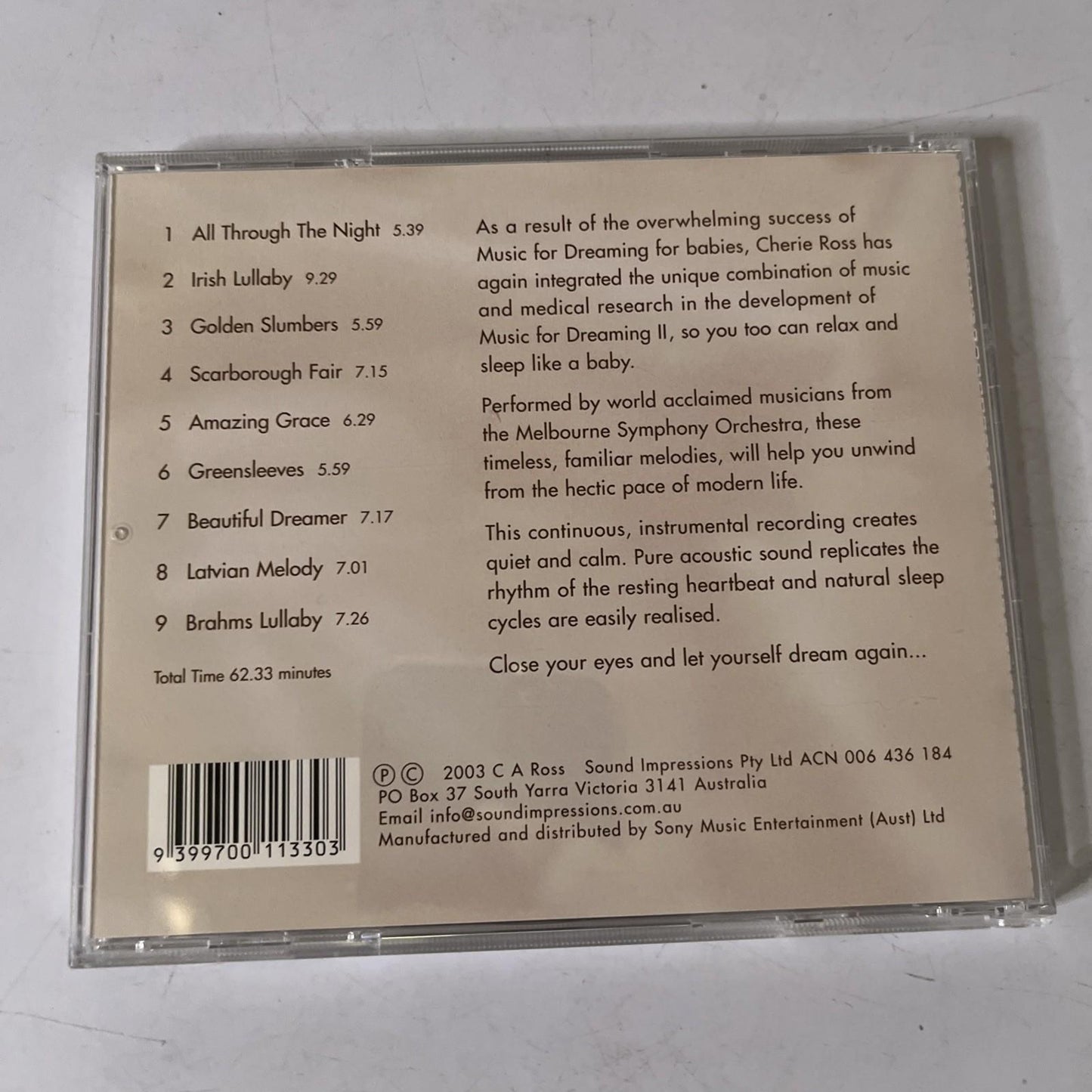 Music For Dreaming Collection For Mother & Baby (CD, 2004, 2-Disc)