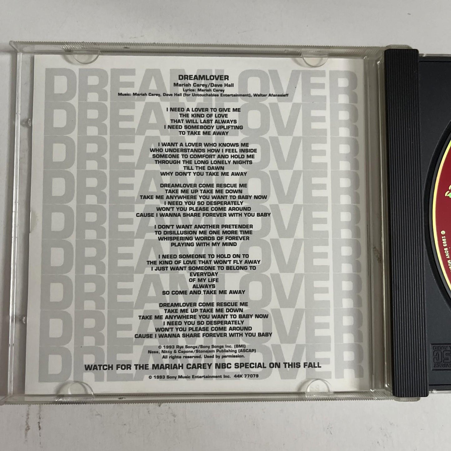 Mariah Carey – Dreamlover (CD, 1993) US 44K 77079