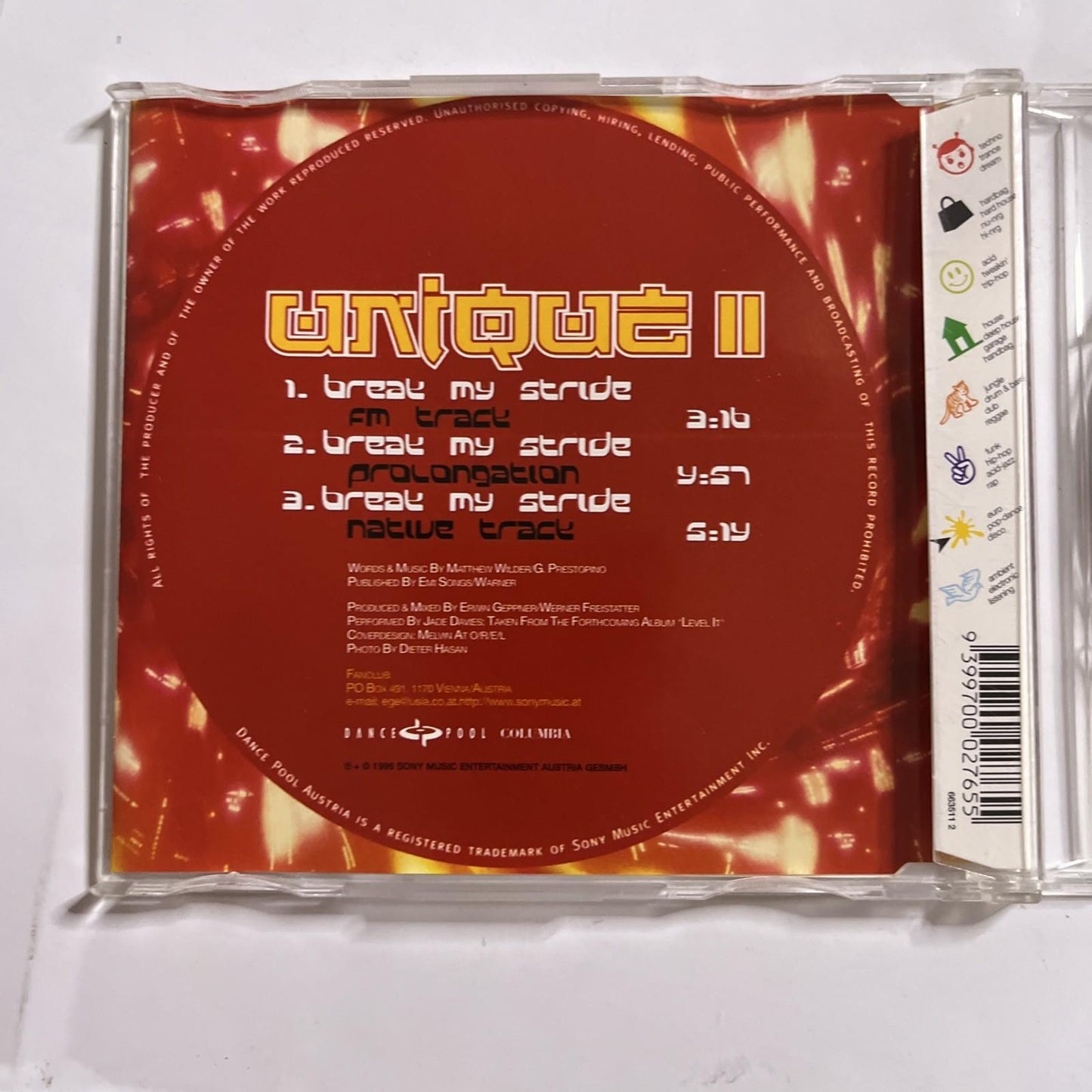 Unique II – Break My Stride (CD, 1996) Australia