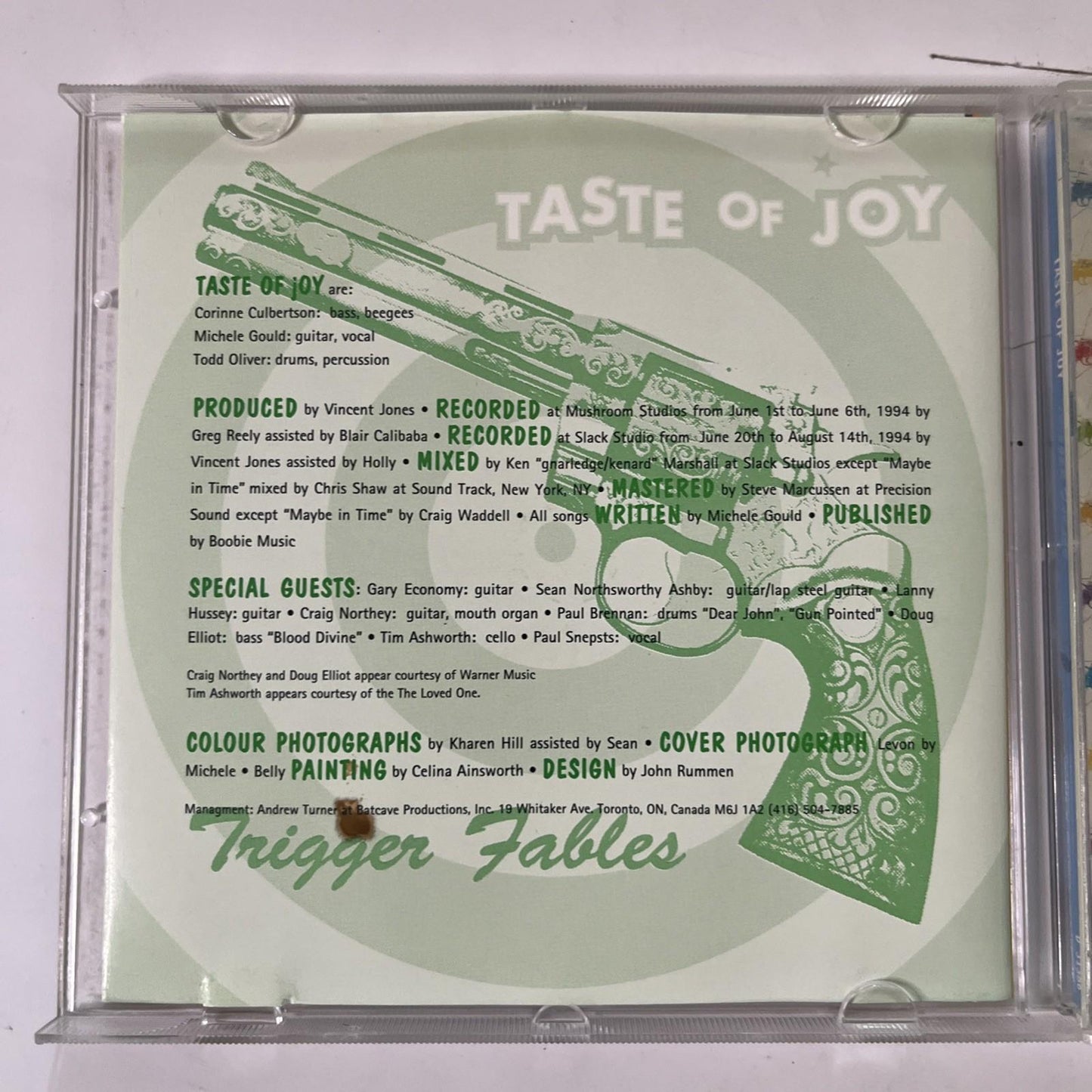 Taste Of Joy – Trigger Fables (CD, 1995) Canada W2-30089