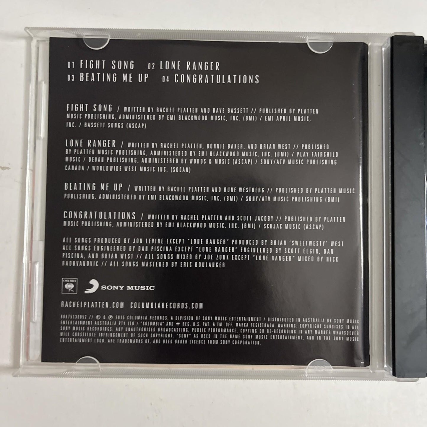 Rachel Platten – Fight Song EP (CD, 2015) Australia 88875130852