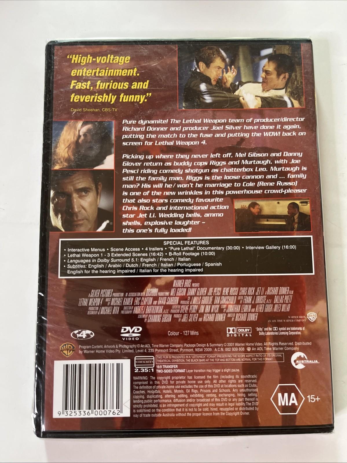 Lethal Weapon 4 (The Director's Cut, DVD, 1998) Mel Gibson Region 4 NEW Sealed