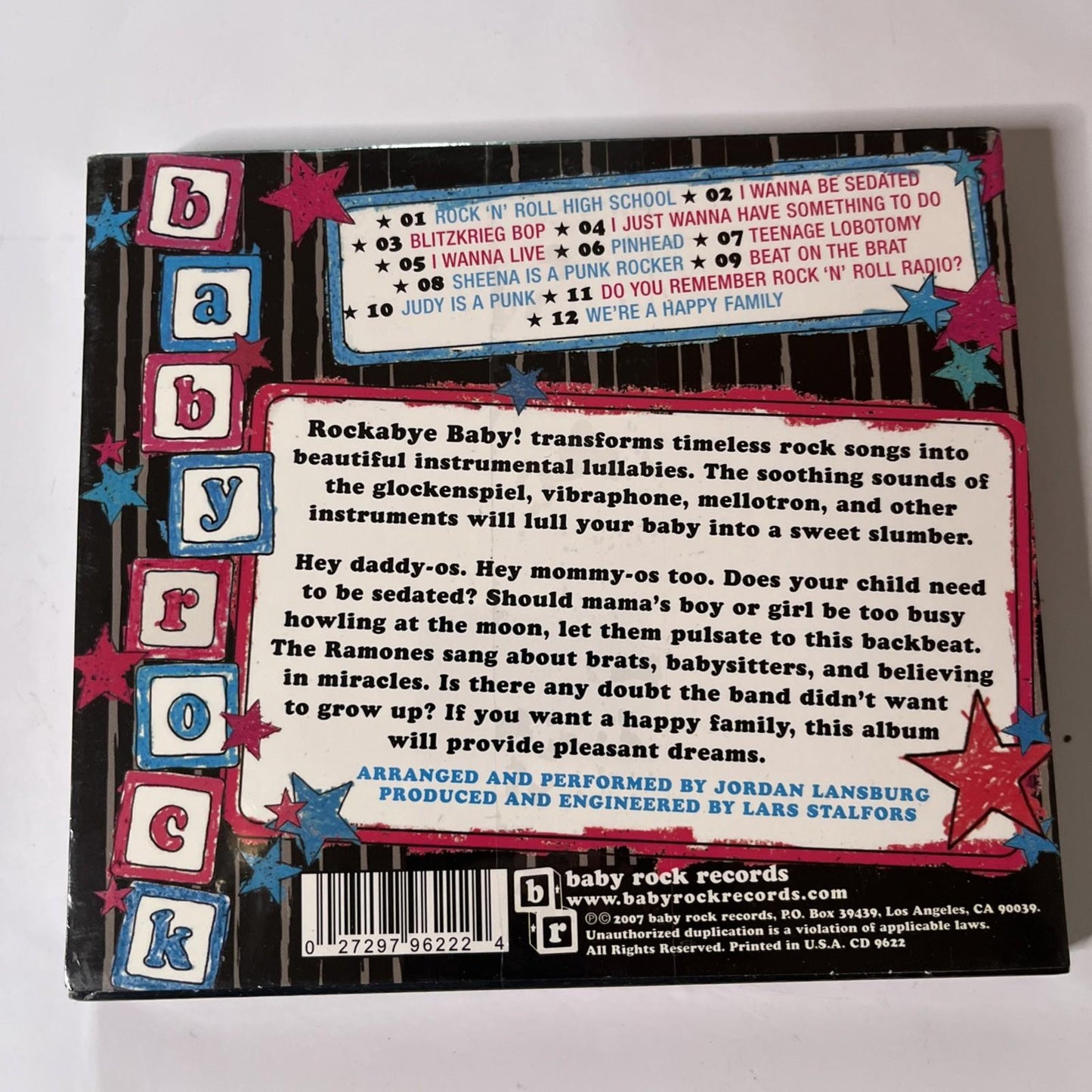 Rockabye Baby! Lullaby Renditions Of The Ramones (CD, 2007) NEW Sealed