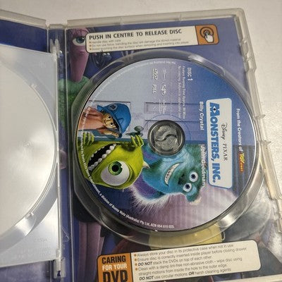 Monsters Inc (DVD, 2001) Deluxe Two Disc Set Region 4