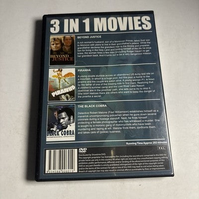 Beyond Justice / Piranha / The Black Cobra DVD All Regions NEW