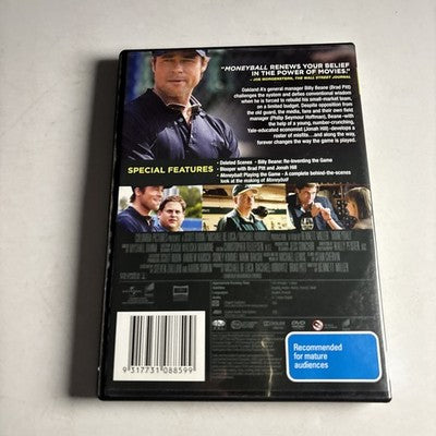 Moneyball (DVD, 2011) Brad Pitt, Chris Pratt, Region 4,2 NEW