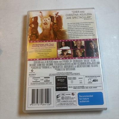 Burlesque (DVD, 2010) Cher, Christina Aguilera Region 4 NEW