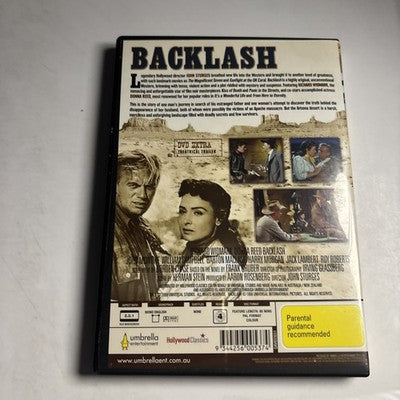 Backlash (DVD, 1956) Richard Widmark, Donna Reed Region 4 NEW