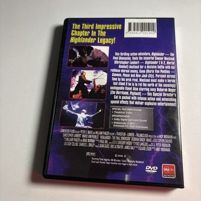Highlander : The Final Dimension (DVD, 1994) Christopher Lambert Region 4 NEW