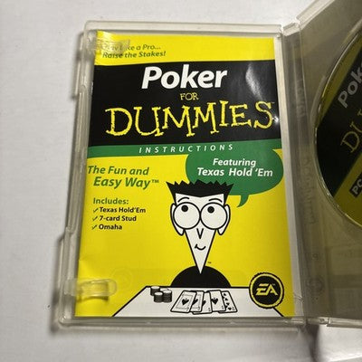Poker For Dummies PC CD-ROM COMPUTER PROGRAM (instructional)