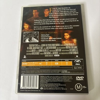Signs (DVD, 2002) Mel Gibson Region 4 NEW