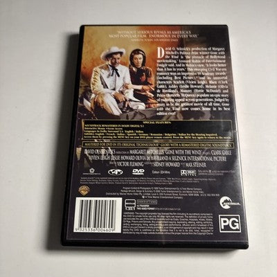 Gone with the Wind (DVD, 1939) Clark Gable, Leslie Howard, Region 4 NEW