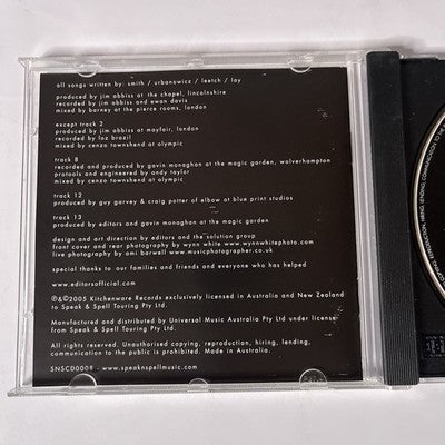 Editors – The Back Room (CD, 2005) Australia & New Zealand Bonus Track SNSCD0008