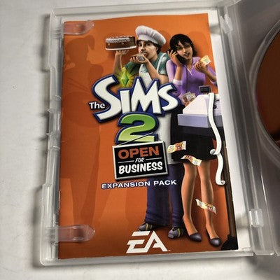 The Sims 2 Open For Business PC CD ROM Video Game + Manual 2005 EA