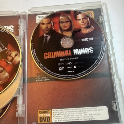 Criminal Minds : Season 1 (DVD, 2005) Region 4
