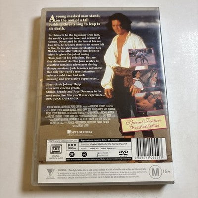 Don Juan De Marco (DVD, 1995) Marlon Brando, Johnny Depp Region 4 NEW