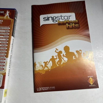 SingStar Hottest Hits Sony Playstation 2 PS2 Manual PAL