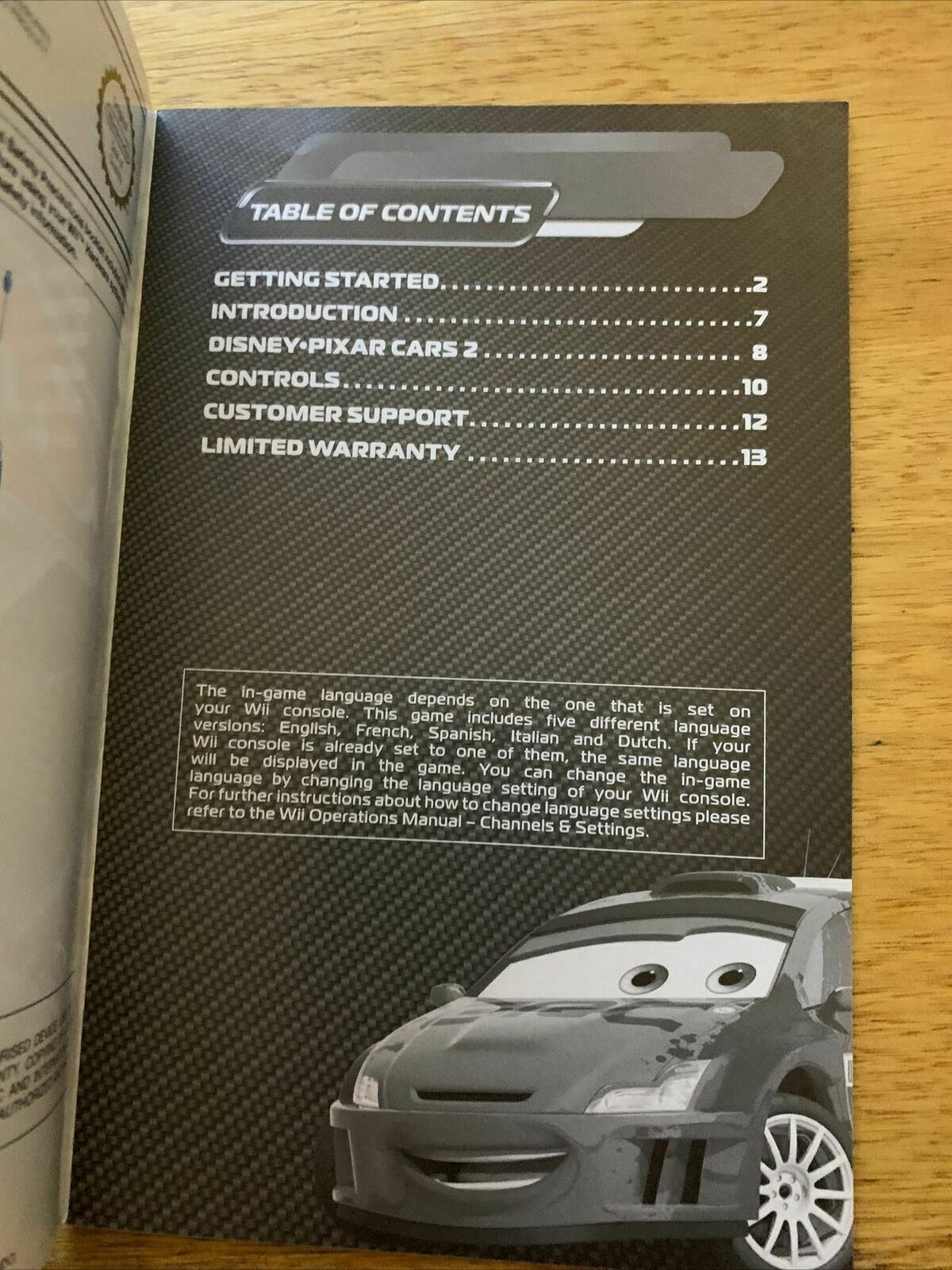 Disney Cars 2 - Nintendo Wii PAL Game with Manual