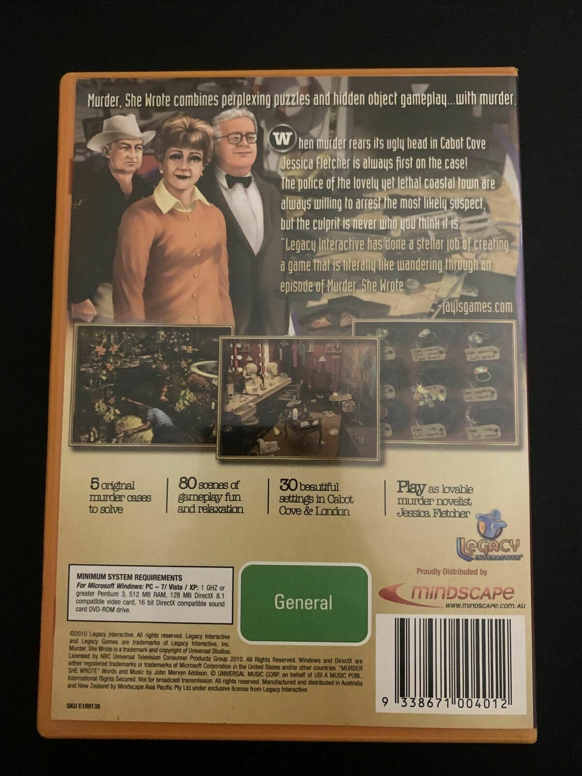 Murder She Wrote - PC Windows Hidden Object Game with Jessica Fletcher