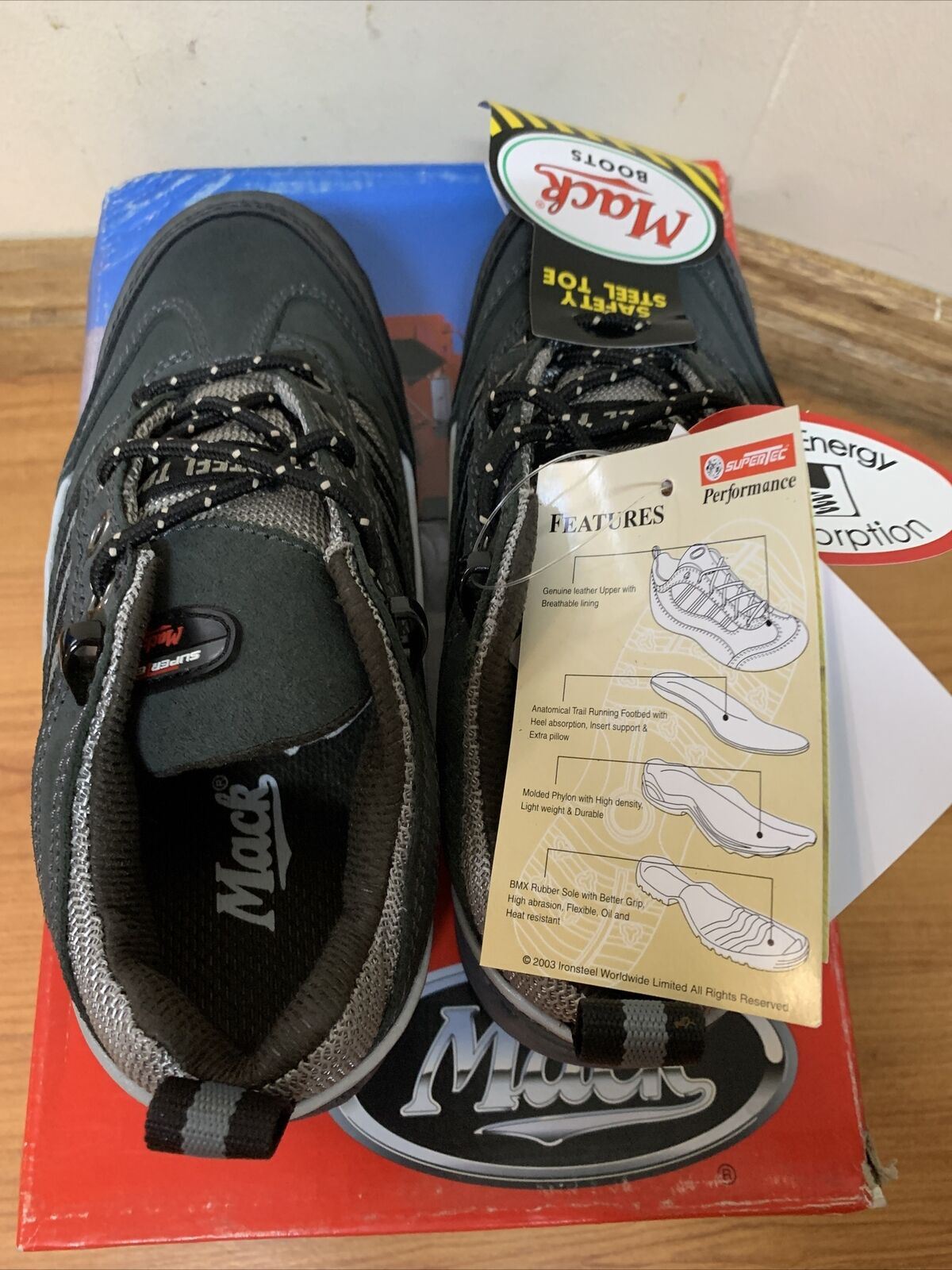 Mack Boots 3689 Field Q Mack Hiker Steel Cap Safety Shoes Size 3 AUS