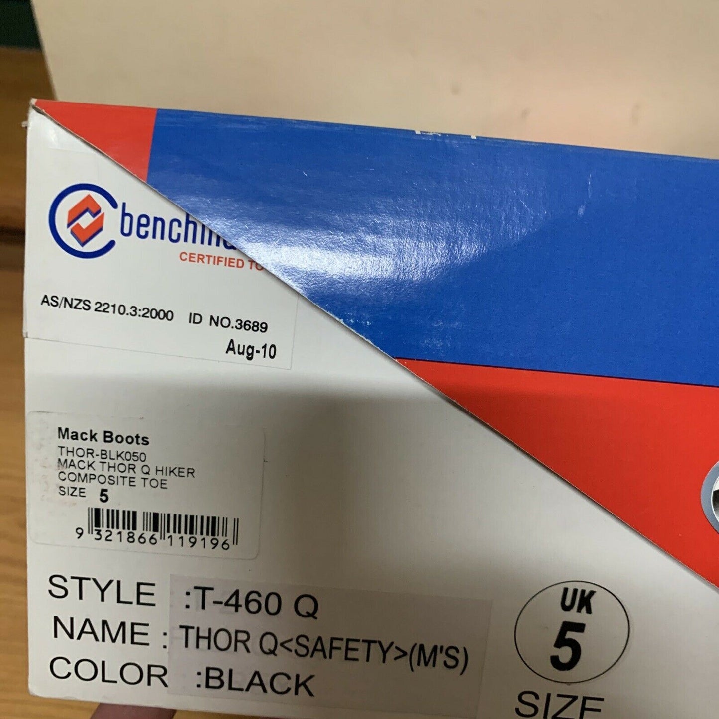 Mack Boots Thor Q Hiker Size AUS5 Work Safety Boot Black