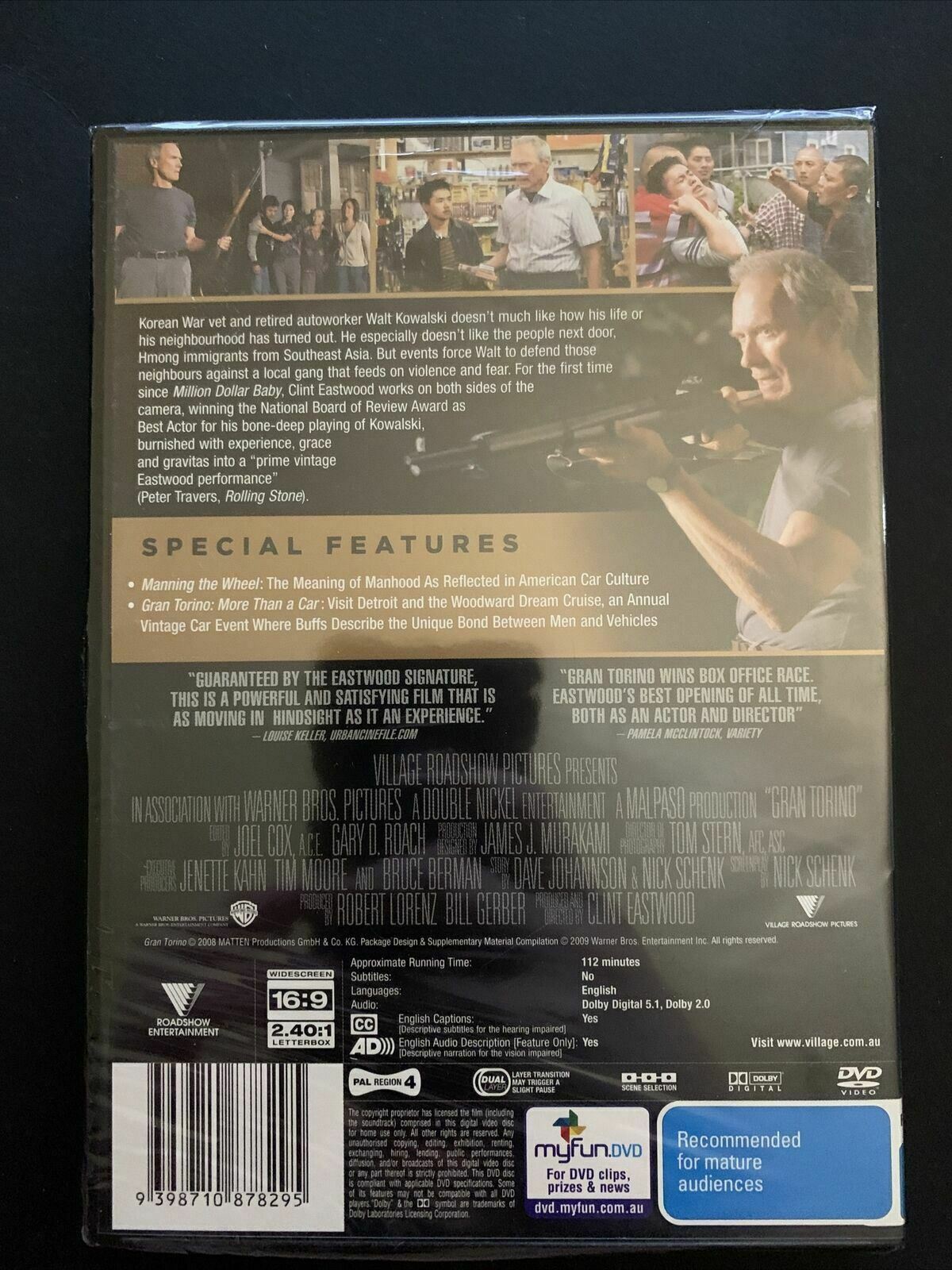 *New Sealed* Gran Torino (DVD, 2008) Clint Eastwood, Bee Vang - Region 4