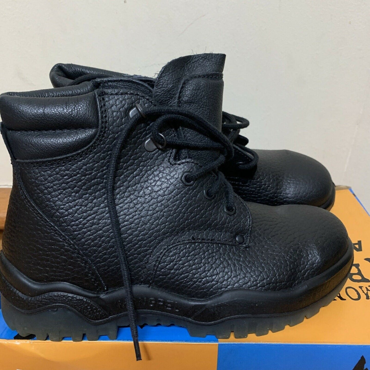 Mongrel Brown Leather Safety Boots Steel Cap Lace Up, Size AUS6 Air Zone Comfort