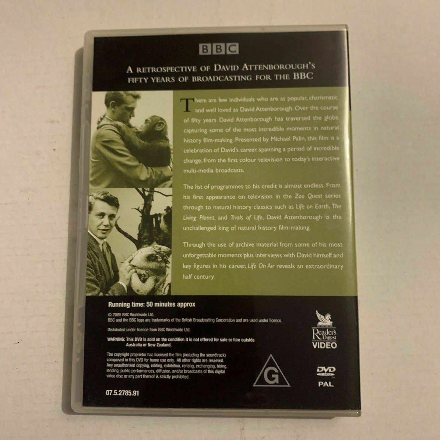 David Attenborough - Life On Air BBC (DVD, 2005) Region 4