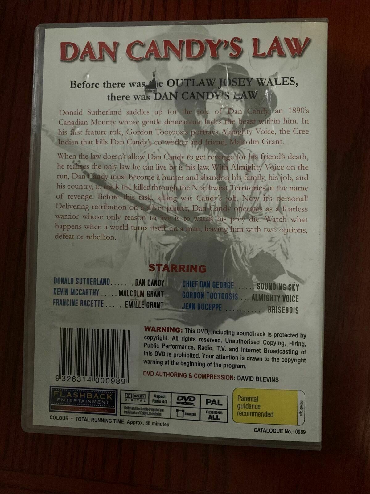 Dan Candy's Law (DVD, 1974) Donald Sutherland, Gordon Tootoosis. All Regions