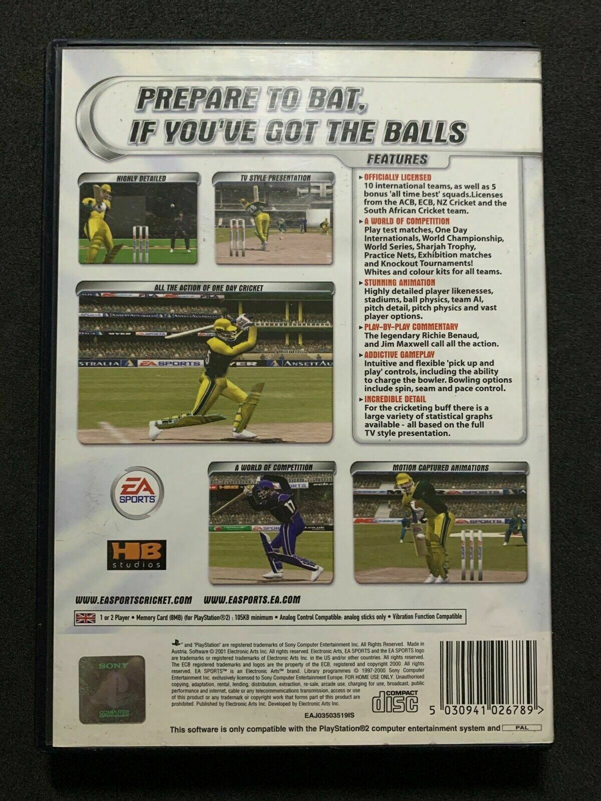 Ricky Pointing Cricket 2005 & EA Cricket 2002 - Sony PlayStation 2 PS2 Manual