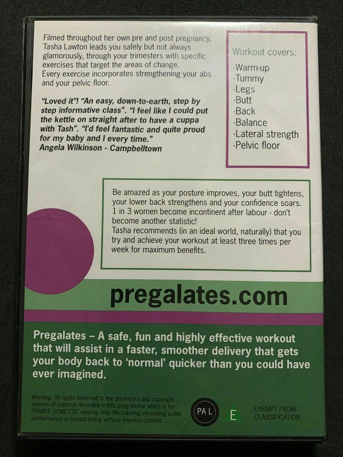 Pregalates 3rd Trimester Fitness - Pilates For Pregnancy - Tasha Lawton DVD R4