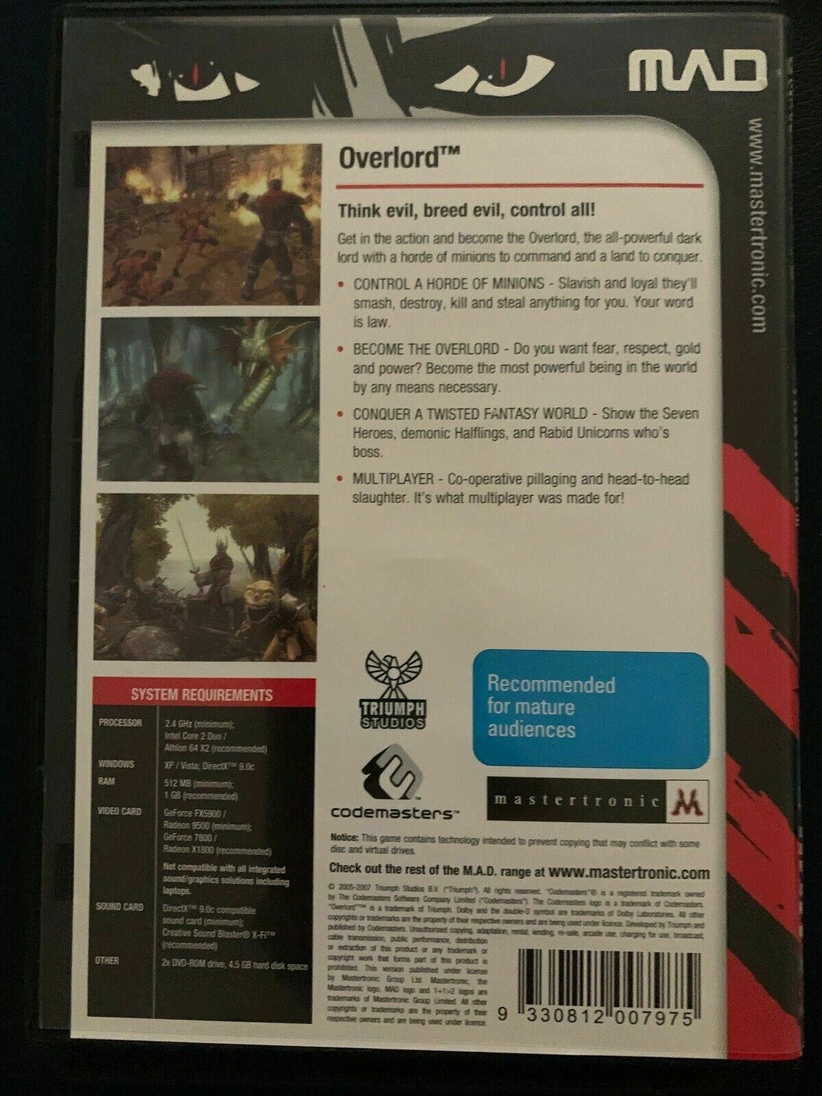 Overlord PC DVD Game