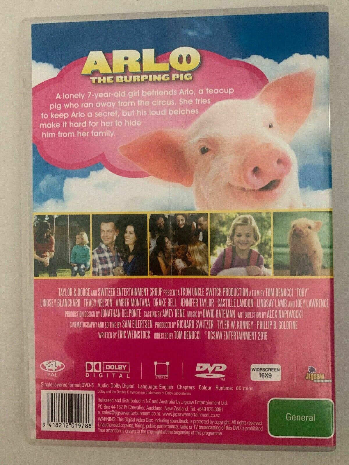 Arlo - The Burping Pig (DVD, 2017) Region 4 - Drake Bell, Joey Lawrence, Jennife