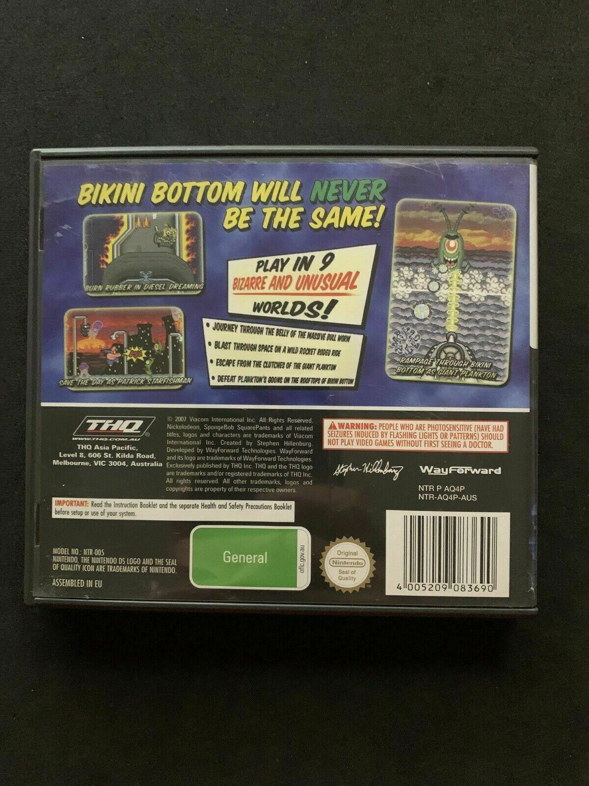 SpongeBob SquarePants: Creature from the Krusty Krab (Nintendo DS, 2006) Manual