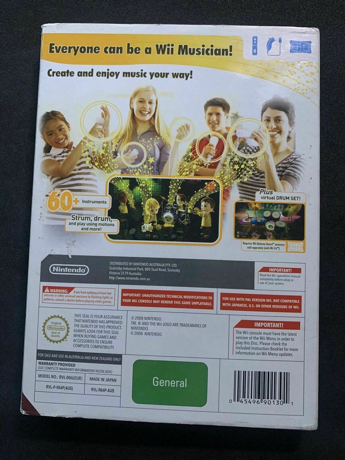 Wii Music (Nintendo Wii, 2008) - Nintendo Play 60 Music Instruments PAL Game