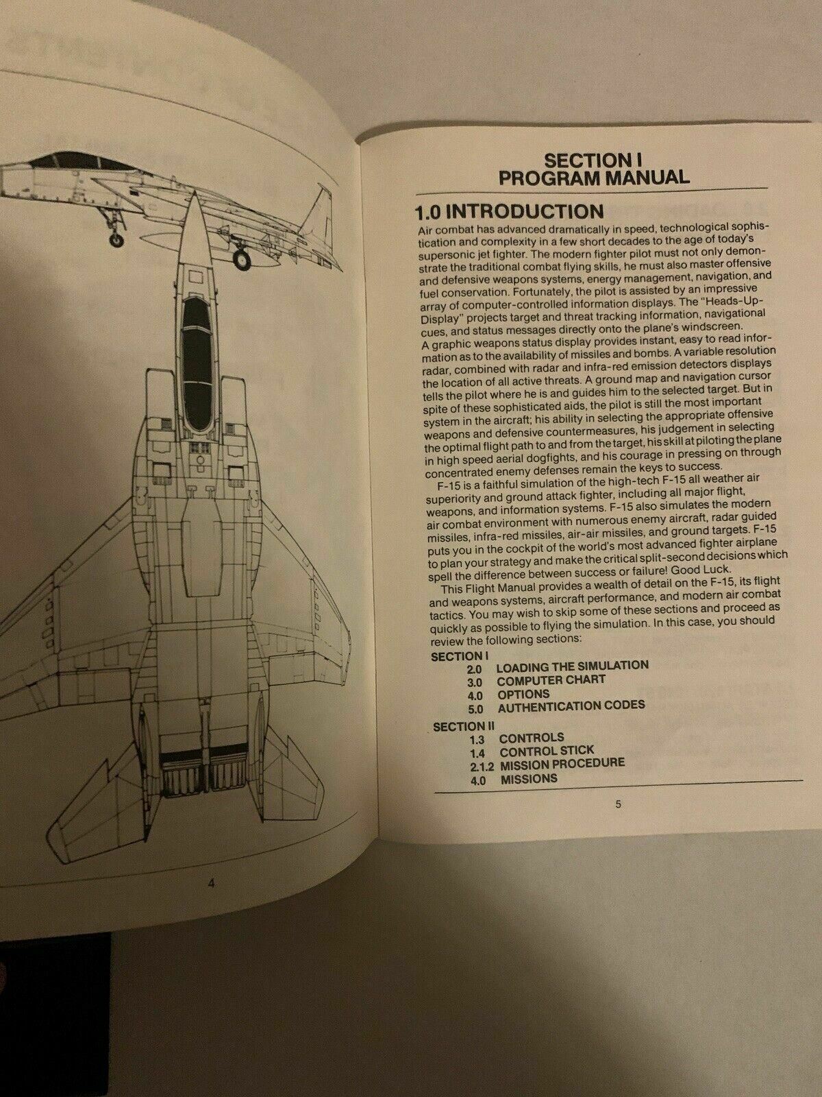 F-15 Strike Eagle PC 1985 Micropose 5 1⁄4-inch Floppy Disc Vintage Software
