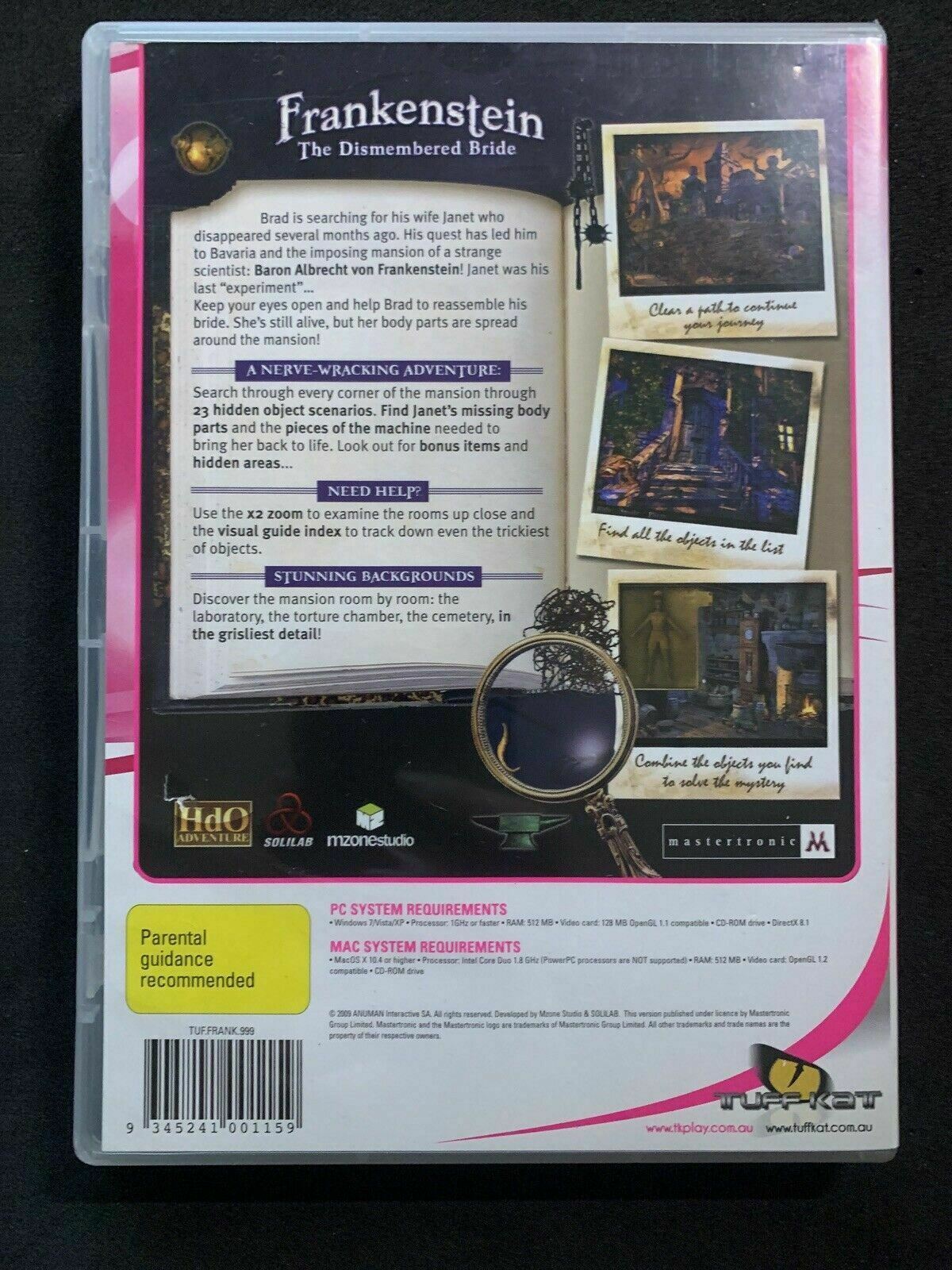 Frankenstein The Dismembered Bride - PC/MAC CDROM Hidden Object Game