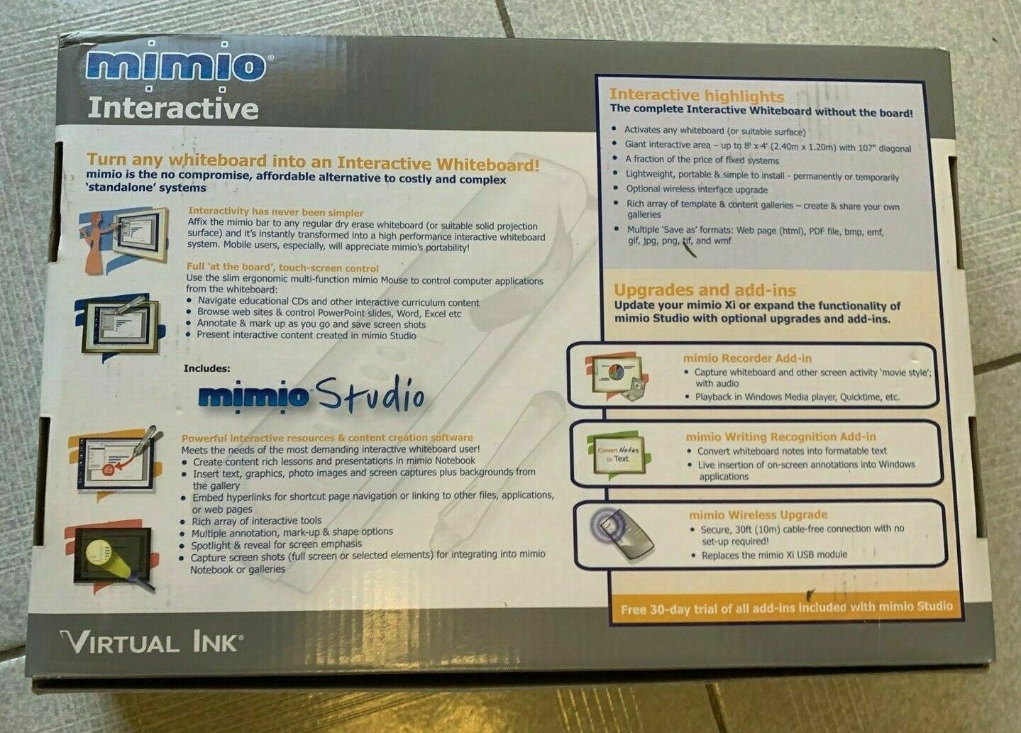 *New* Mimio Interactive & Capture Kit For Windows/Mac By Virtual Ink