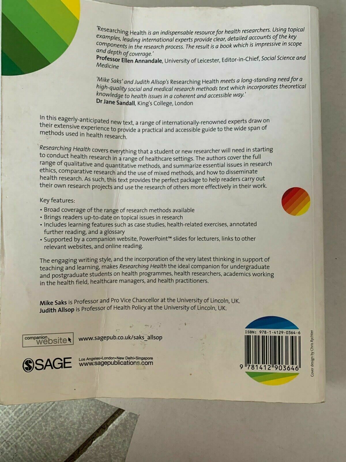 Researching Health: Qualitative, Quantitative & Mixed Methods. Mike Saks 2008