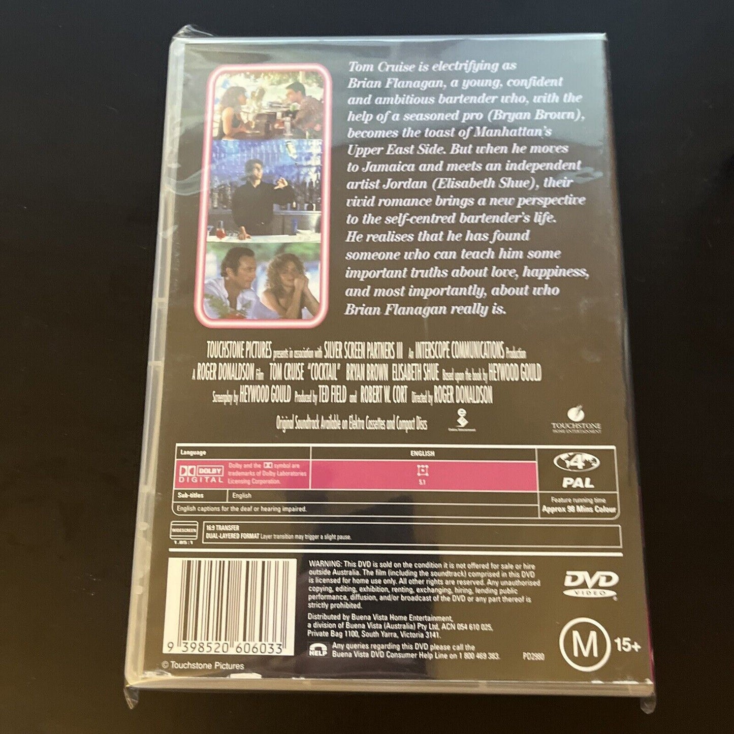 Cocktail (DVD, 1988) Tom Cruise, Bryan Brown, Elisabeth Shue NEW Region 4