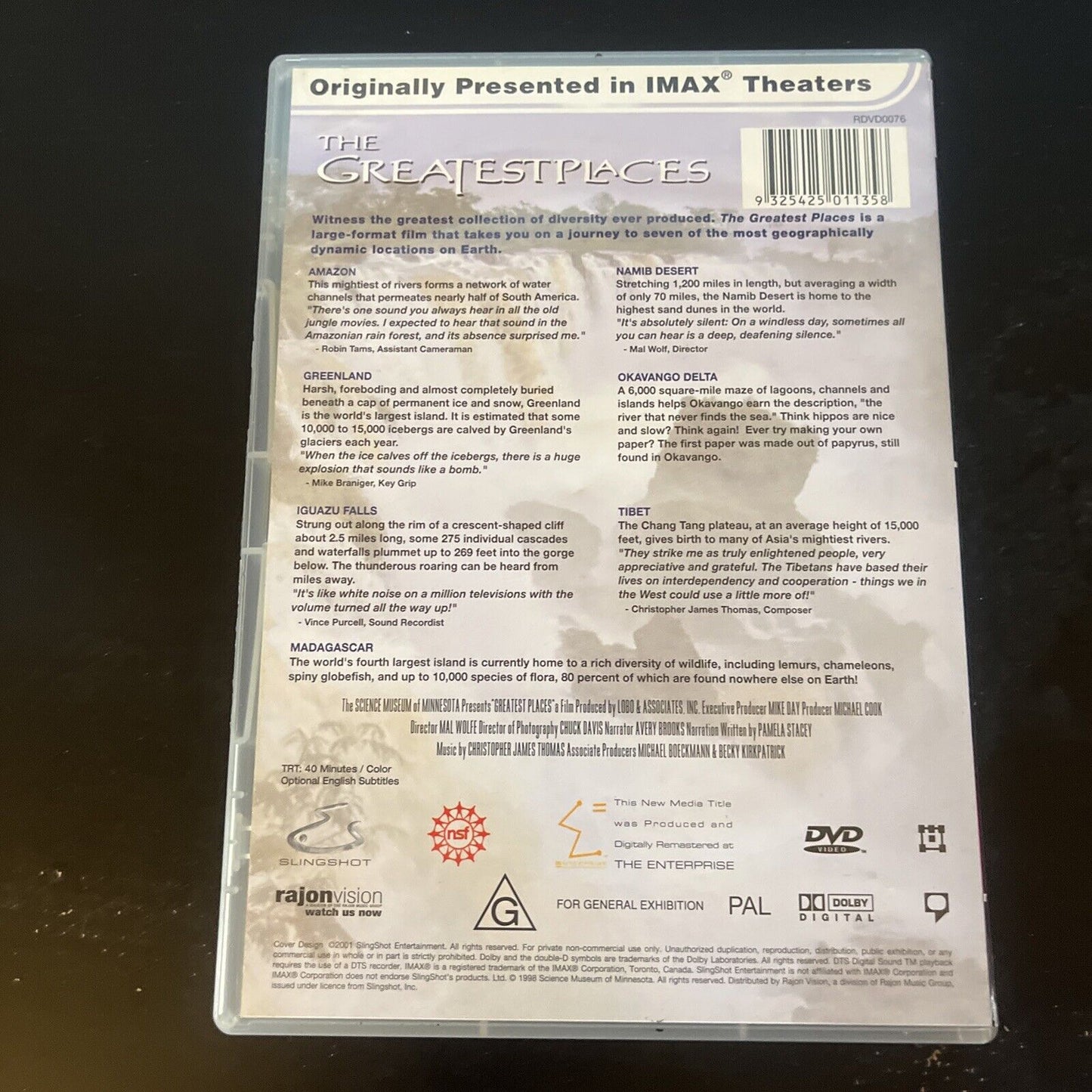 Imax - Greatest Places (DVD, 1998) Region 4 NEW