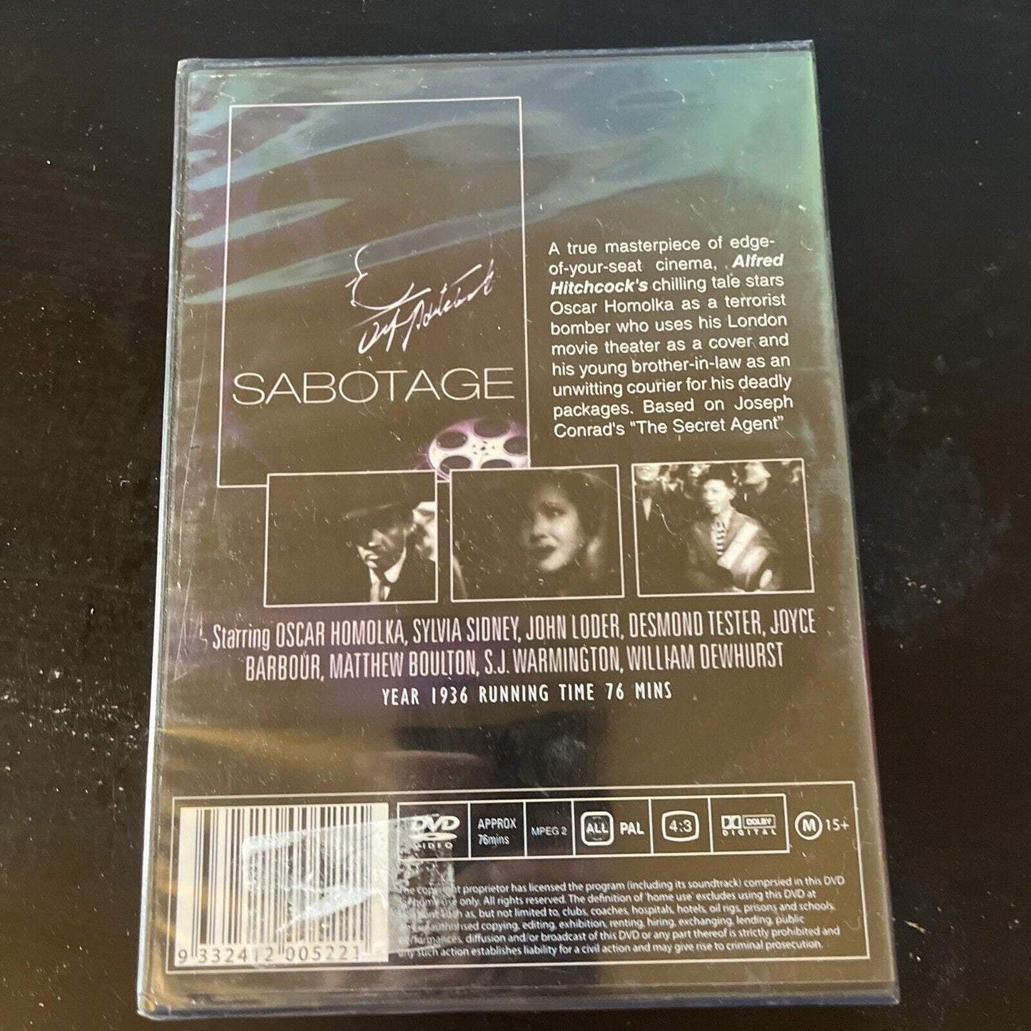 *New Sealed* Sabotage (DVD, 1936) Oscar Homolka, Alfred Hitchcock All Regions