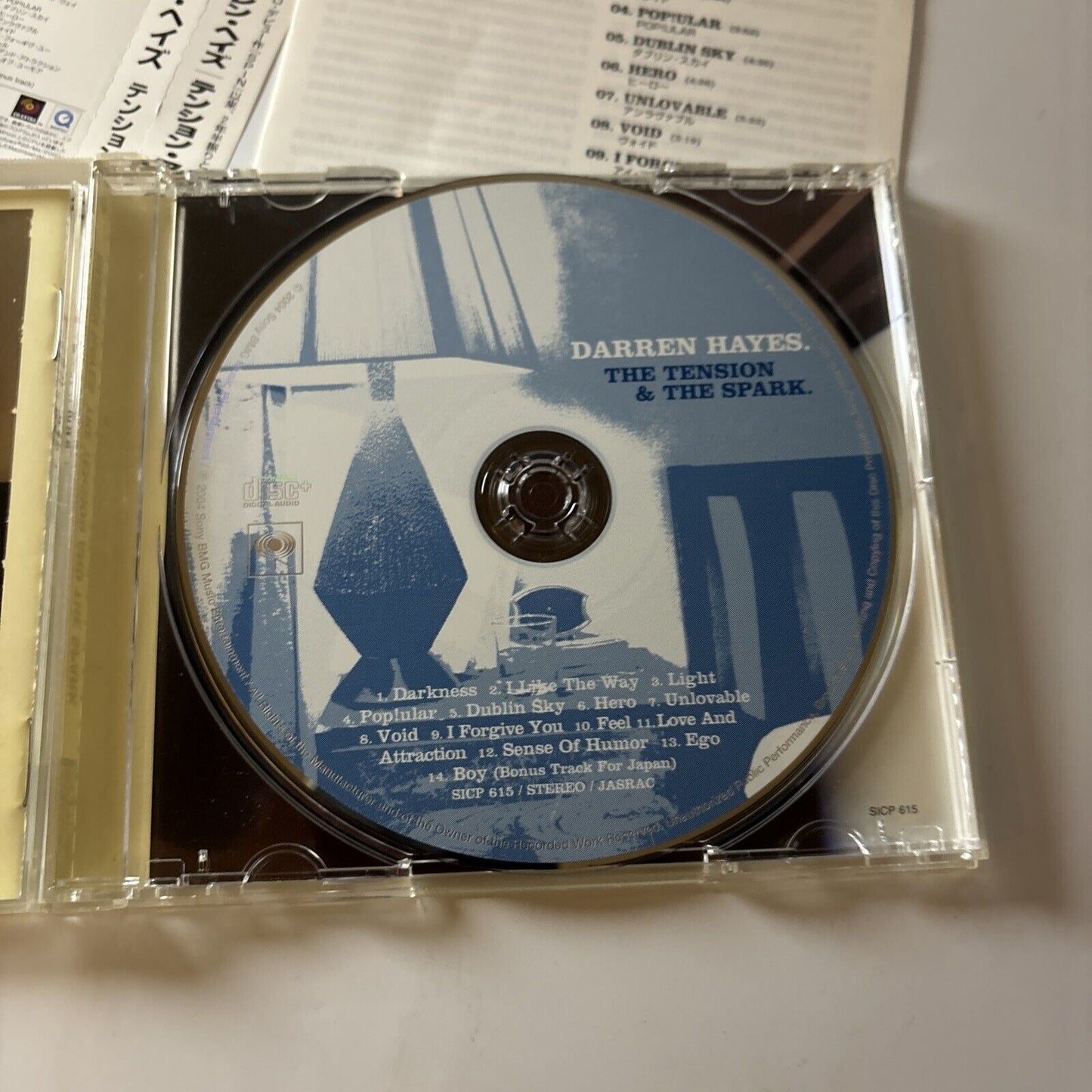 Darren Hayes - Tension and the Spark - Japan Bonus Track (CD, 2004) Obi Sicp-615